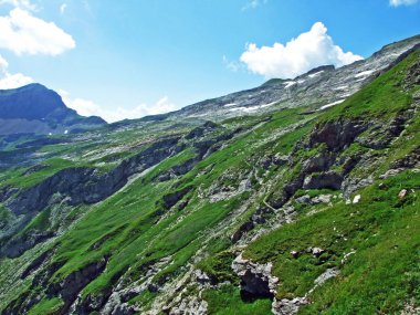 Liechtenstein Alpleri 'nden Ratikon sınır alp dağı kitlesi veya Ratikon Grenzmassiv (oder Raetikon) - Steg, Lihtenştayn