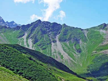 Liechtenstein Alpleri 'nden Ratikon sınır alp dağı kitlesi veya Ratikon Grenzmassiv (oder Raetikon) - Steg, Lihtenştayn