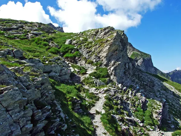 Walking Hiking Trails Liechtenstein Alps Mountain Range Naaftal Saminatal Alpine — Stock Photo, Image