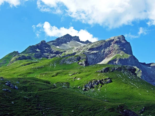 Alpine Mountain Peak Naafkopf Naaftal Saminatal Alpine Valleys Liechtenstein Alps — Stock Photo, Image