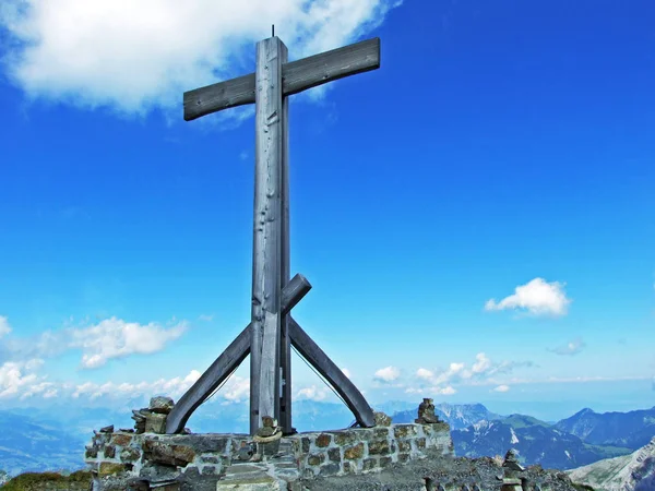 Alpenbergtop Naafkopf Het Naaftal Saminataaldal Het Bergmassief Van Liechtenstein Alpen — Stockfoto