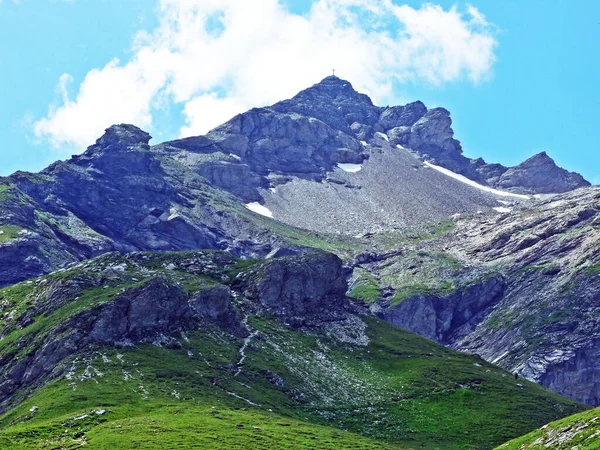 Alpengipfel Naafkopf Über Das Naaftal Und Das Saminatal Und Liechtensteinischen — Stockfoto