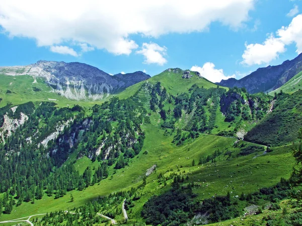 Alpine Mountain Peak Augstenberg Saminatal Alpine Valley Liechtenstein Alps Mountain — Φωτογραφία Αρχείου