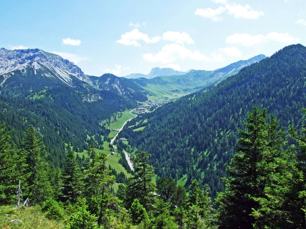 Blick Auf Das Malbuntal Und Den Skiort Malbun Von Den — Stockfoto