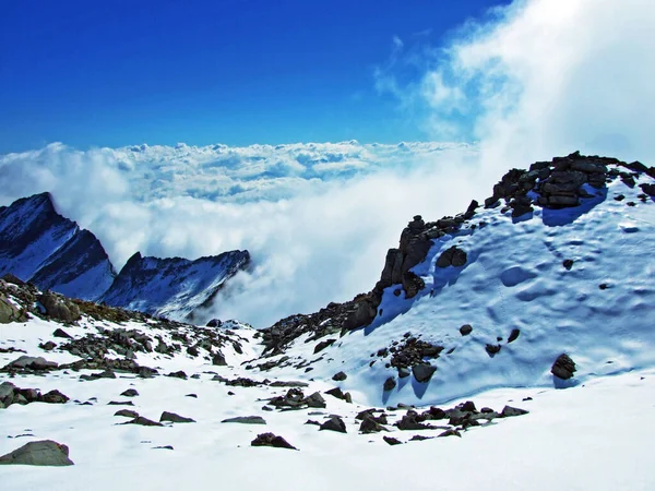 Frühherbst Und Erster Schnee Grenzgebirgsmassiv Ratikon Oder Ratikon Grenzmassiv Oder — Stockfoto