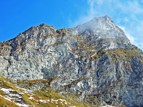 Szczyt Alpejski Schwarzhorn Granicy Ratikonem Masyw Górski Lub Ratikon Grenzmassiv — Zdjęcie stockowe