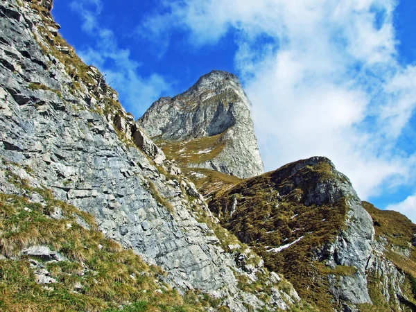 Pico Alpino Schwarzhorn Macizo Fronterizo Ratikon Ratikon Grenzmassiv Mainfeld Cantón —  Fotos de Stock