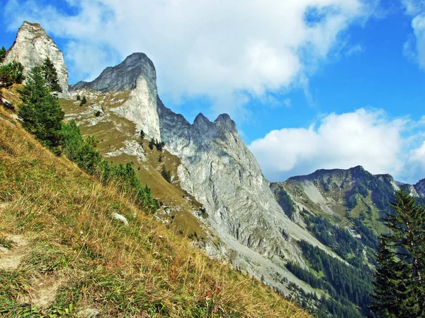 Szczyty Alpejskie Schwarzhorn Glegghorn Granicy Ratikonem Masyw Górski Lub Ratikon — Zdjęcie stockowe