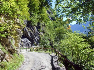 Ratikon sınırındaki Guschatobel Kanyonu, Alp Dağı kütlesi veya Raetikon Grenzmassiv, Mainfeld - Grisonlar Kantonu (Graubunden veya Graubuenden), İsviçre