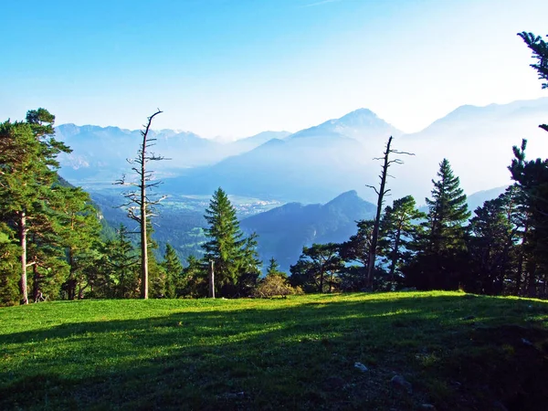 Vista Del Valle Del Rin Región Bundner Herrschaft Buendner Herrschaft — Foto de Stock