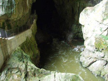 Skocjan Mağara Parkı 'ndaki Rak nehrinin kanyonu ve boğazı (Unesco Dünya Mirası) - Divaca, Slovenya