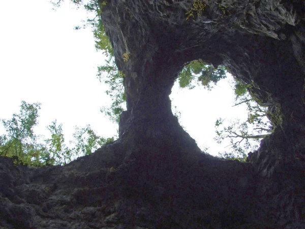 Mały Naturalny Most Dolinie Rakov Skocjan Rakek Lub Notranjski Regijski — Zdjęcie stockowe