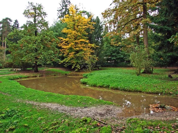 Sfeer Het Landschap Van Dierentuin Ljubljana Zivalski Vrt Ljubljana Slovenië — Stockfoto