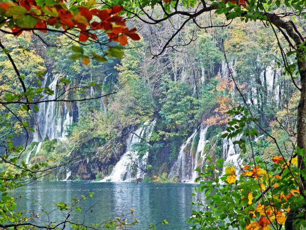 Landscape and environment of Plitvice Lakes National Park or nacionalni park Plitvicka jezera, UNESCO natural world heritage - Plitvica, Croatia