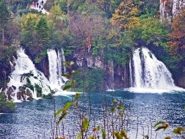 Paisaje Medio Ambiente Del Parque Nacional Los Lagos Plitvice Parque —  Fotos de Stock