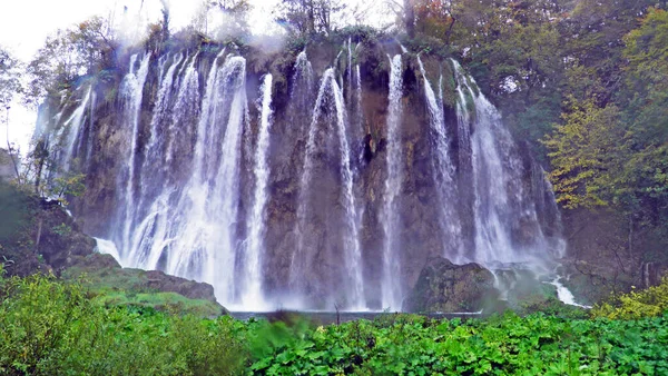 Paisagem Ambiente Parque Nacional Dos Lagos Plitvice Parque Nacional Plitvicka — Fotografia de Stock