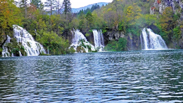 Tájkép Környezet Plitvicei Tavak Nemzeti Park Vagy Nacionalni Park Plitvicka — Stock Fotó