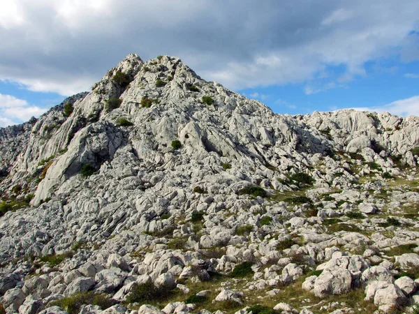 Karst Velebit Paisagem Longo Estrada Majstorska Sela Mali Alan Croácia — Fotografia de Stock