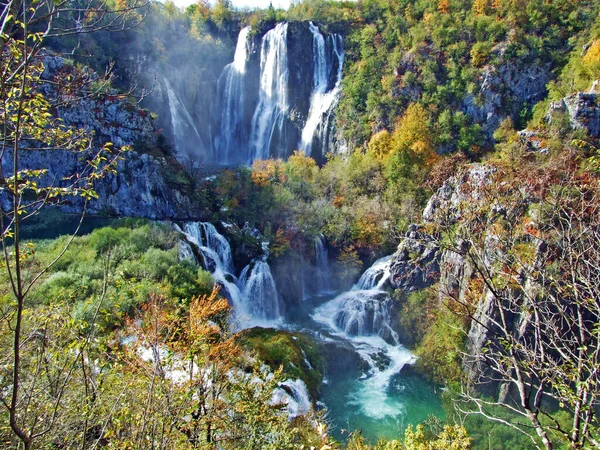 Grote Waterval Veliki Slap Slap Plitvica Nationaal Park Plitvice Meren — Stockfoto