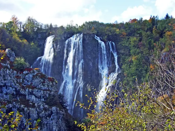 Grande Cascade Veliki Slap Slap Plitvica Parc National Des Lacs — Photo