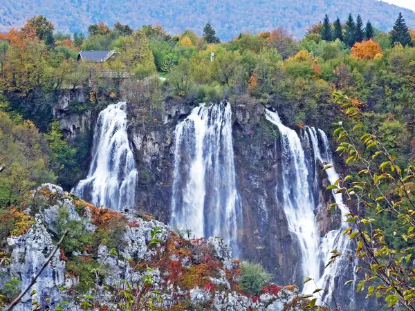 Grote Waterval Veliki Slap Slap Plitvica Nationaal Park Plitvice Meren — Stockfoto