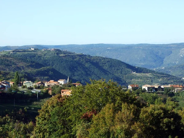 Malerische Landschaften Und Fotogene Hügel Auf Der Istrischen Halbinsel Pazin — Stockfoto