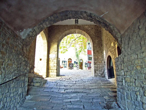 Altstadt Mit Kulturellen Und Historischen Sehenswürdigkeiten Von Motovun Istrien Kroatien — Stockfoto