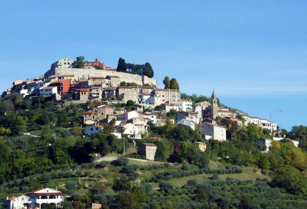 Den Gamla Staden Motovun Eller Den Medeltida Staden Motovun Istrien — Stockfoto