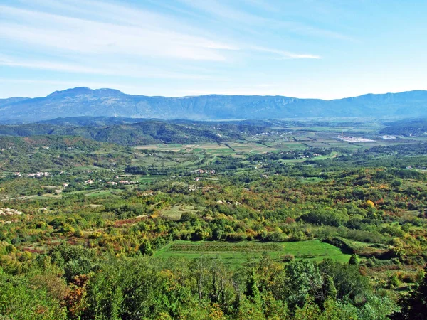 Vista Panorámica Del Interior Península Istria Desde Mirador Asentamiento Pican —  Fotos de Stock