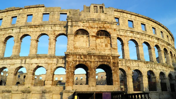 Pula Amfitiyatrosu Pula Daki Arena Veya Pula Daki Roma Amfitiyatrosu — Stok fotoğraf