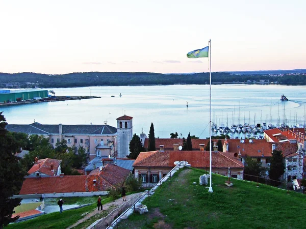 Venedik Kale Kalesi Istria Hırvatistan Bakış Açısından Pula Şehrine Bir — Stok fotoğraf