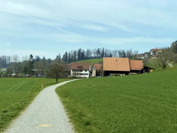 Wander Sport Und Erholungswege Durch Die Almen Und Siedlungen Oberhalb — Stockfoto