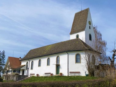 Islah olmuş kilise Wetzwil veya Reformierte Kirche Wetzwil - Zürih Kantonu veya Zuerich, İsviçre (Schweiz)