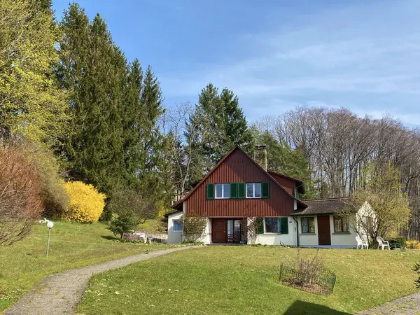 Bauernhöfe Und Traditionelle Architektur Dörfern Über Dem Zürichsee Erlenbach Kanton — Stockfoto