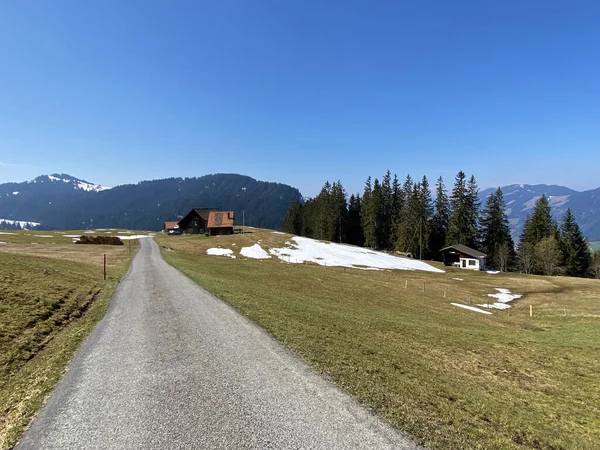 Wander Sport Und Erholungswege Alptal Und Entlang Der Alpen Einsiedeln — Stockfoto