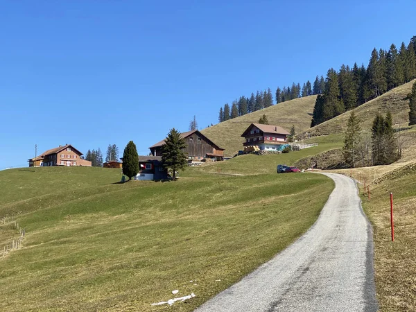 Trails for walking, hiking, sports and recreation in the Alptal alpine valley and along the Alp river, Einsiedeln - Canton of Schwyz, Switzerland (Schweiz)