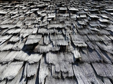 Alplerdeki eski bir çiftlik evinin ahşap ahşap ahşap dokusu, Einsiedeln - Schwyz Kantonu, İsviçre (Schweiz)