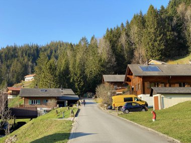 Eigental nehir vadisindeki Eigenthal Alp köyü - İsviçre 'nin Lucerne Kantonu (Kanton Luzern, Schweiz)