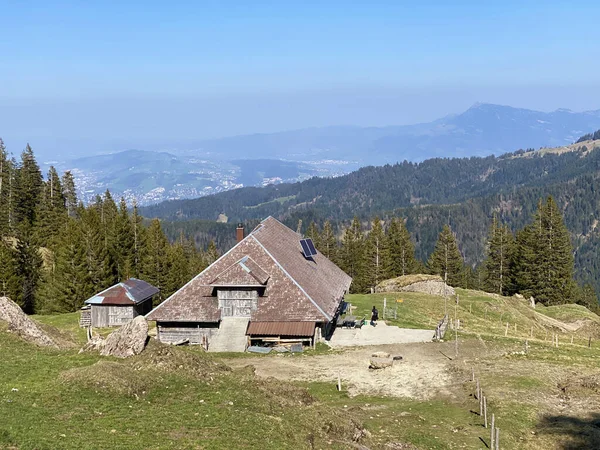 伝統的な農村建築と家族経営の家畜農場 スイス ルツェルン州 カントン ルツェルン スイス — ストック写真