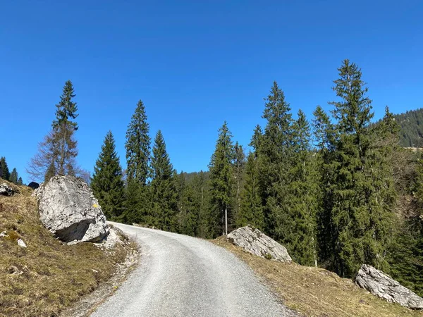 Trails for walking, hiking, sports and recreation in the Eigental alpine valley and along the Alp river, Eigenthal - Canton of Lucerne, Switzerland (Kanton Luzern, Schweiz)