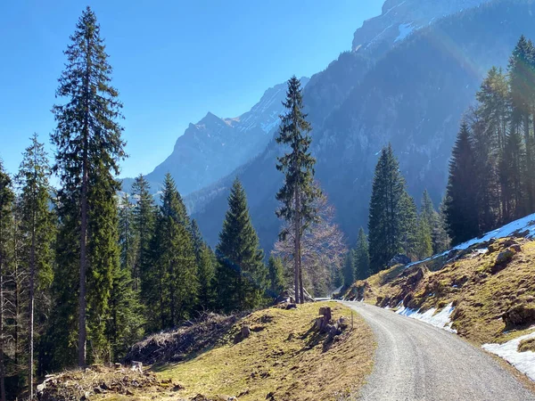 Trails Walking Hiking Sports Recreation Eigental Alpine Valley Alp River — Stock Photo, Image