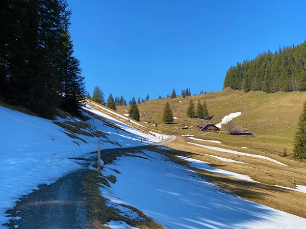 Wander Sport Und Erholungswege Eigental Und Entlang Der Alpen Eigenthal — Stockfoto