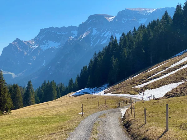 Trails for walking, hiking, sports and recreation in the Eigental alpine valley and along the Alp river, Eigenthal - Canton of Lucerne, Switzerland (Kanton Luzern, Schweiz)