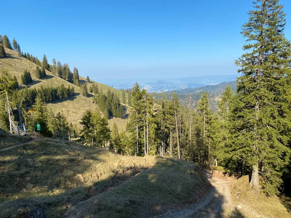 Trails for walking, hiking, sports and recreation in the Eigental alpine valley and along the Alp river, Eigenthal - Canton of Lucerne, Switzerland (Kanton Luzern, Schweiz)