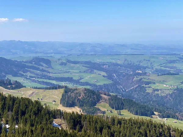 Widok Szczytu Alpejskiego Wzgórza Ochs Nad Doliną Eigental Eigenthal Kanton — Zdjęcie stockowe