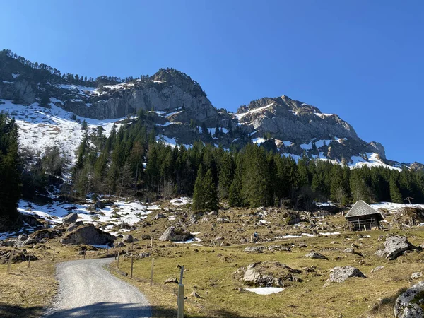 Вид Альпійський Пік Gnepfstein Mittagguepfi Oder Mittaggupfi Eigental Valley Eigenthal — стокове фото