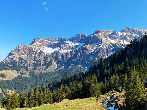Alpine Peaks Klimsenhorn Esel Tomlishorn Widderfeld Mountain Massif Pilatus Mount — Stock Photo, Image