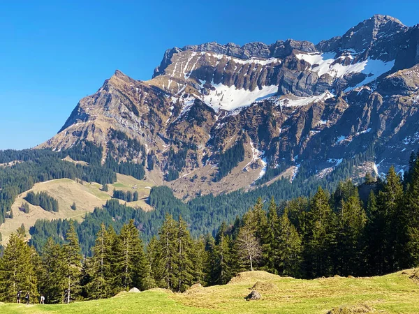 Pics Alpins Klimsenhorn Esel Tomlishorn Dans Massif Montagneux Pilatus Mont — Photo