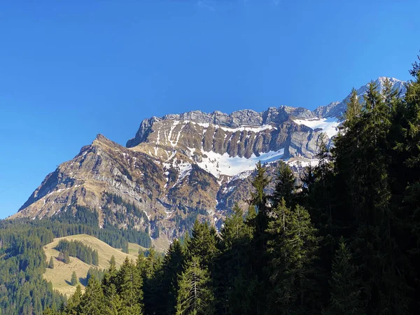 Alpok Csúcsok Klimsenhorn Esel Tomlishorn Mountain Massif Pilatus Vagy Mount — Stock Fotó