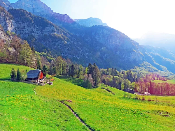 Architettura Rurale Tradizionale Allevamenti Familiari Nella Valle Del Seeztal Sul — Foto Stock